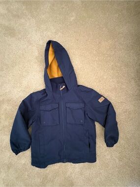 Carter's Navy Hooded Raincoat with Yellow Lining